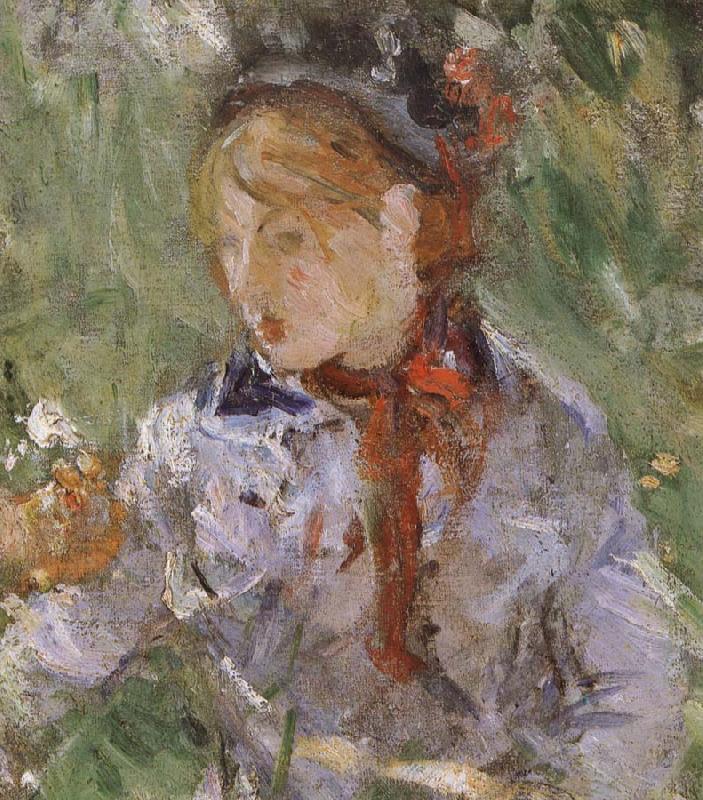 Berthe Morisot Detail of  The woman and children are in the park oil painting image